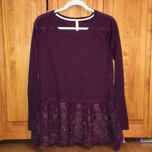 Purple-maroon long sleeve shirt